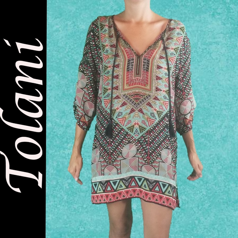 Tolani 100% Silk Tunic Dress